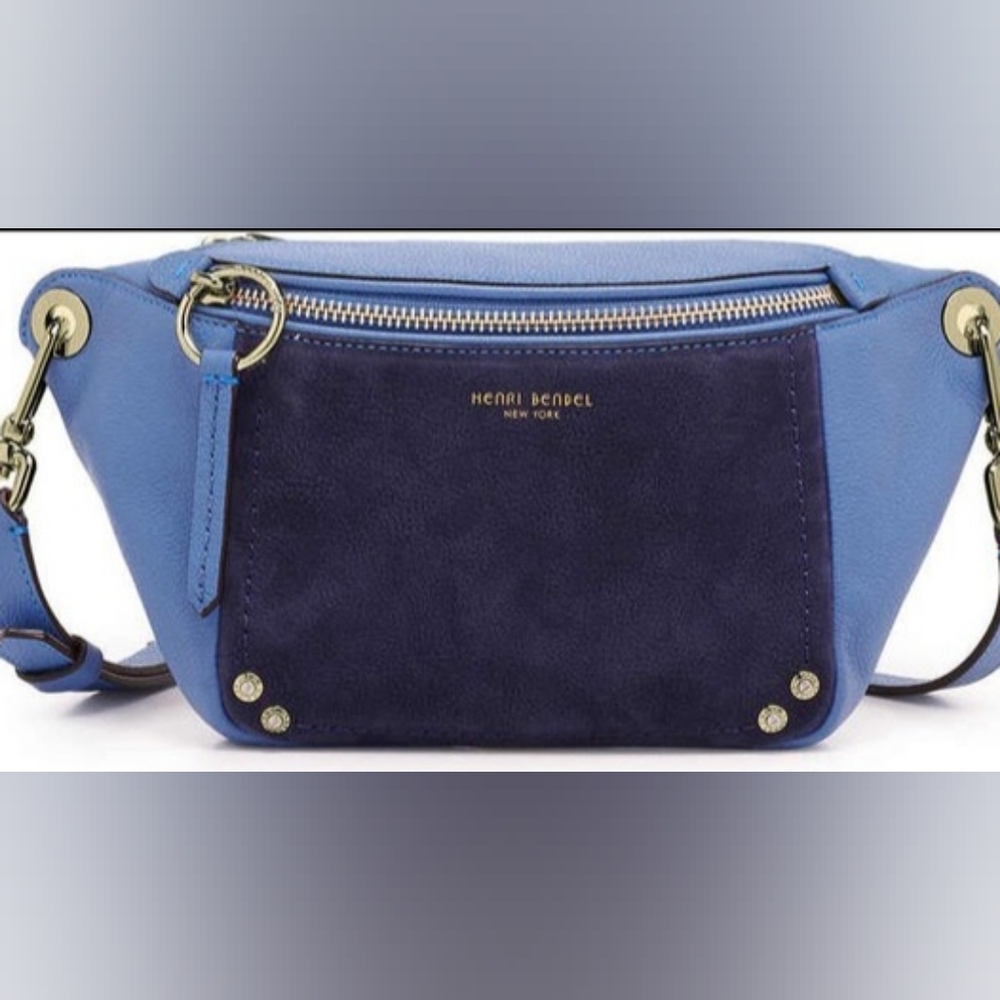 Henri Bendel Lenox Belt Fanny Waist Crossbody Tote Bag Blue
